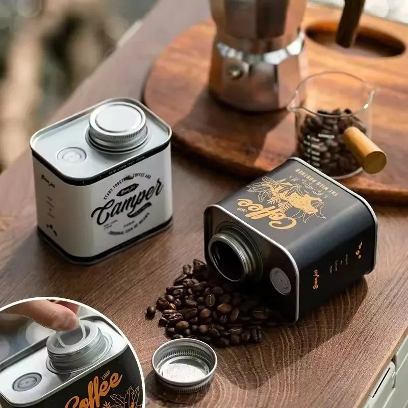 Outdoor Furniture Iron - Coffee Bean Sealed Can Outdoor Camping