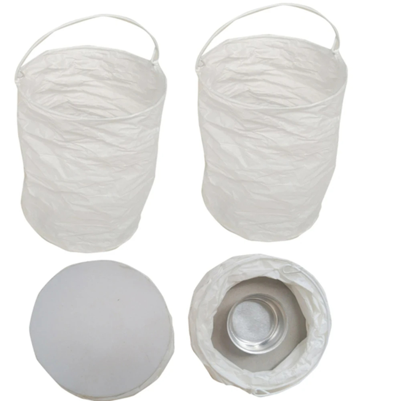 Outdoor Furniture Iron - 4pcs DIY White Straight Paper Lantern