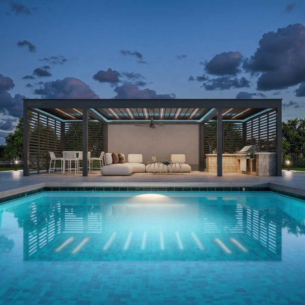 Outdoor Furniture Aluminium - Various Sizes Aluminum Alloy Rectangular Pergola