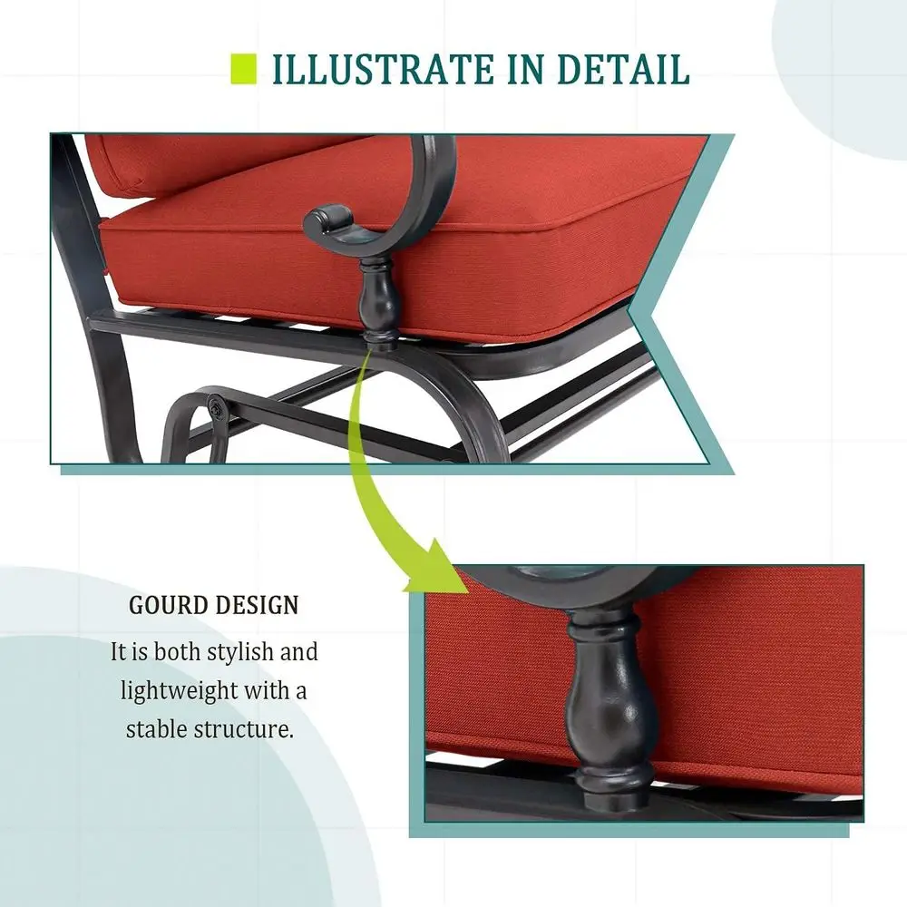 4-Piece Red Outdoor Wrought Ir - Outdoor Furniture Iron review and price