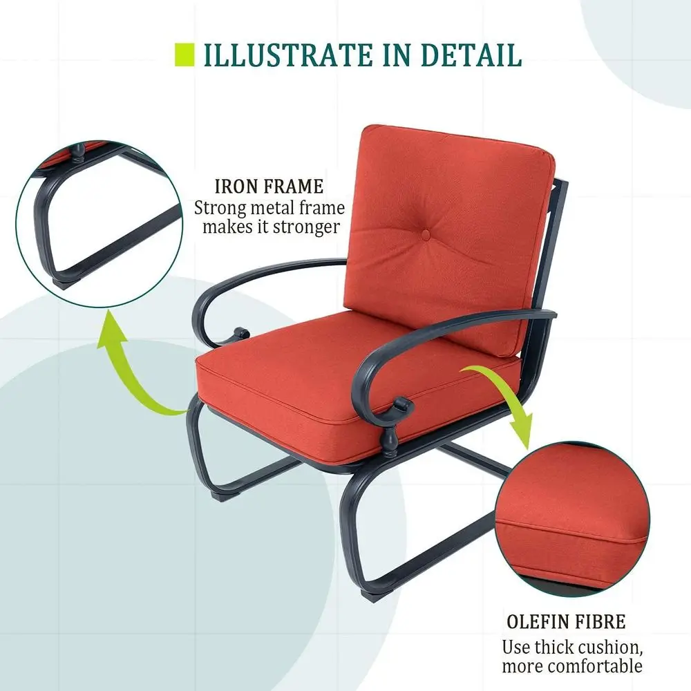 4-Piece Red Outdoor Wrought Ir - Outdoor Furniture Iron review and price