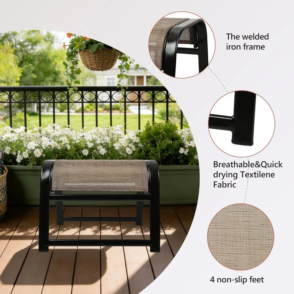 Patio Ottoman Set, Outdoor 2-P - Outdoor Furniture Iron review and price