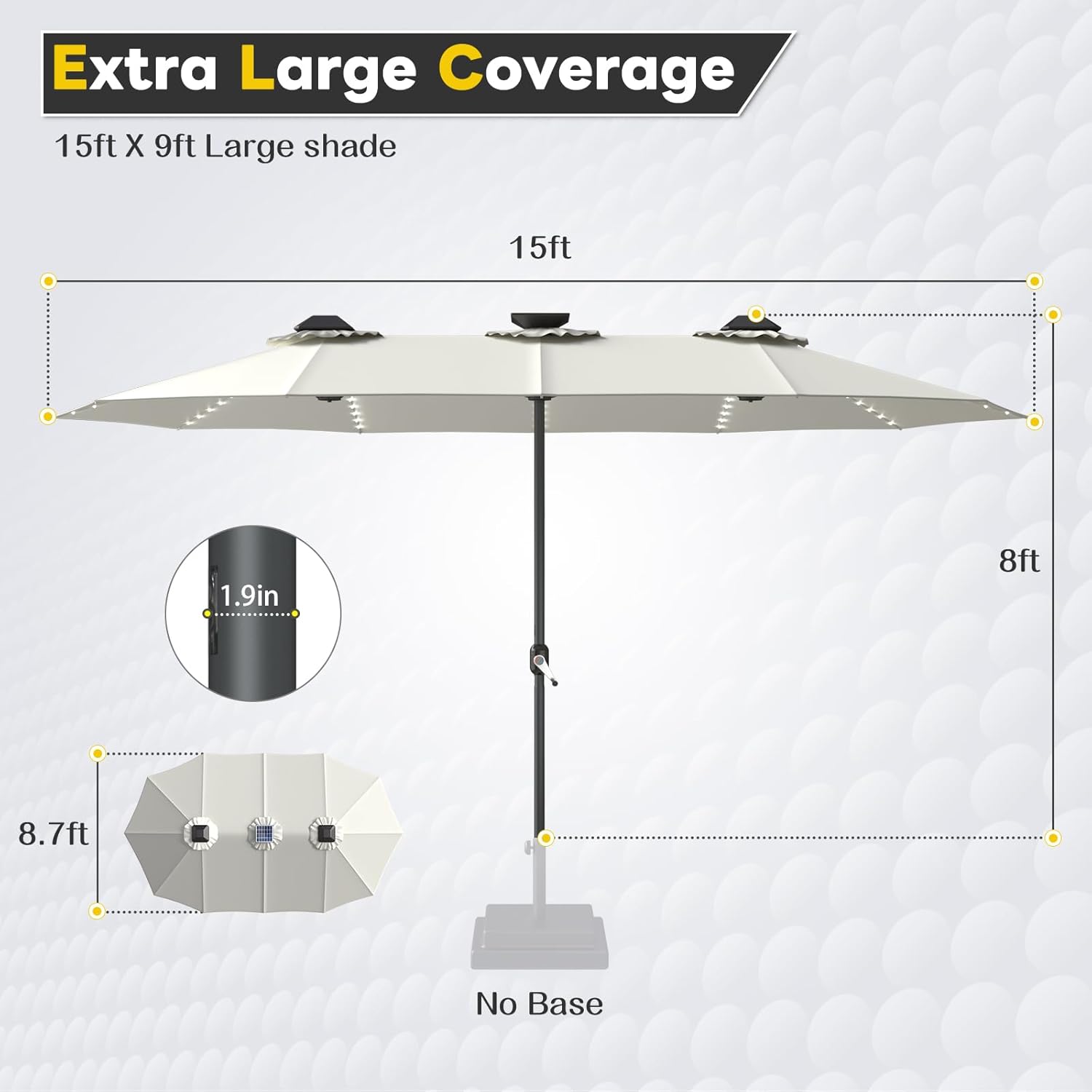 15ft Rectangular Patio Umbrell - Outdoor Furniture Umbrella review and price