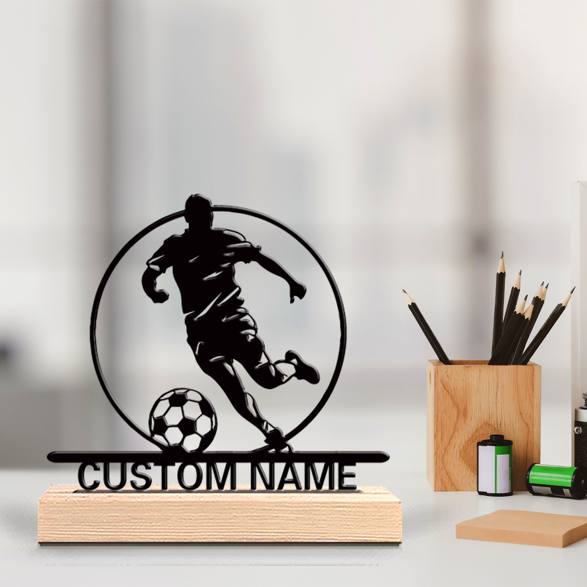 Custom Soccer Player Metal Sta - Outdoor Furniture Wooden review and price