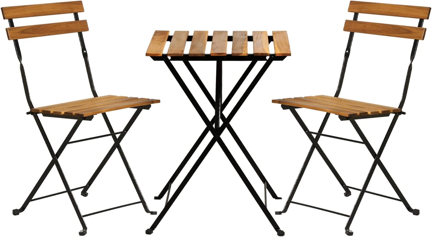 Natural wood 3-piece folding p - Outdoor Furniture Wooden review and price