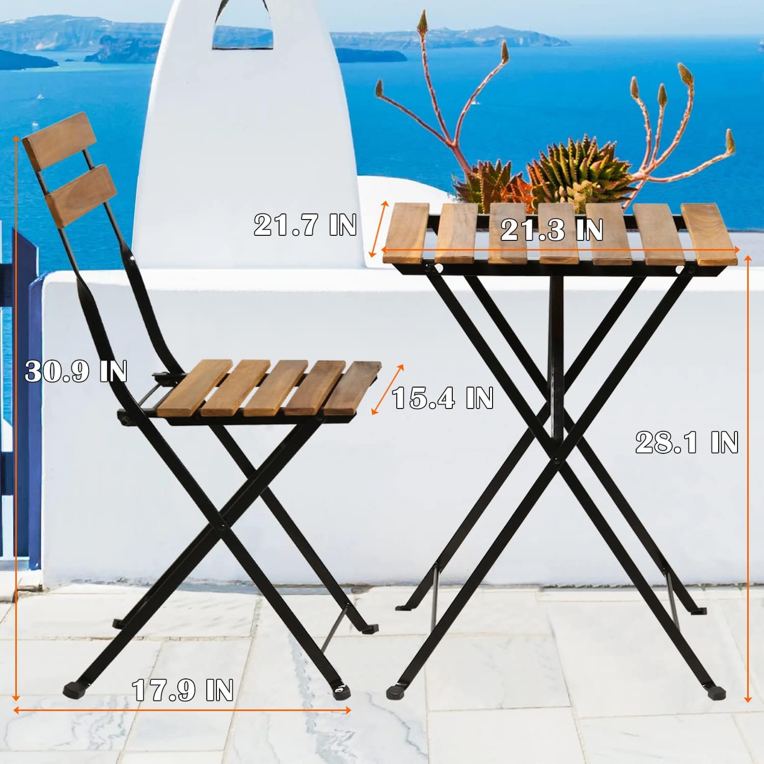 Natural wood 3-piece folding p - Outdoor Furniture Wooden review and price