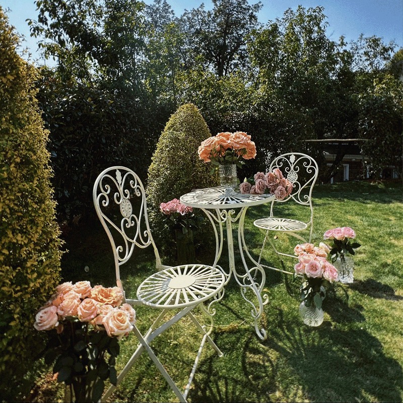 French Vintage Iron Table and  - Outdoor Furniture Cafe review and price