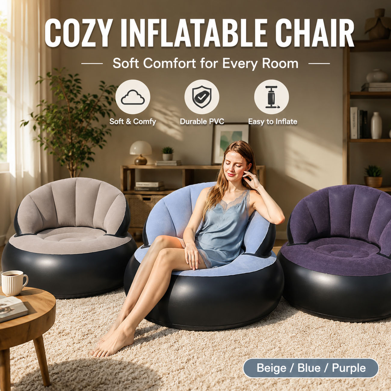 Inflatable Chair for Adults, F - Outdoor Furniture Lounge Chair review and price